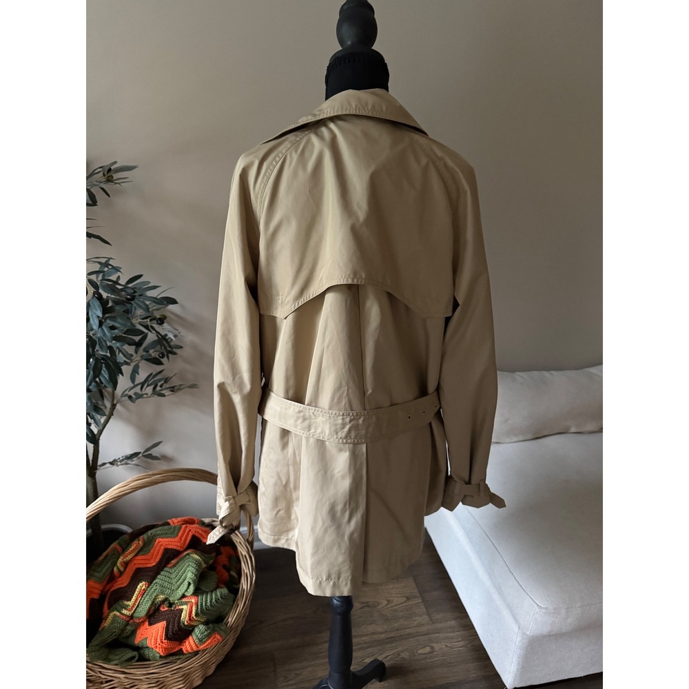 Lauren Ralph Lauren Tan Khaki Double Breasted Belted Trench Coat Womens XL - Picture 2 of 3